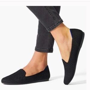Rothy’s The Loafer Black Honeycomb Slip-On Machine Washable Women's Size 8